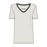 T-shirt col en 'V' Coconut Ebony