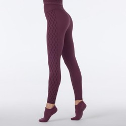 Legging Taille Haute Diamants Bordeaux